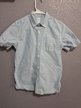 GAP Kids Light Blue Short Sleeve Oxford Shirt